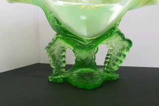 Antique Vtg Jack in the Pulpit Vase Flower Vaseline Glass Green 2