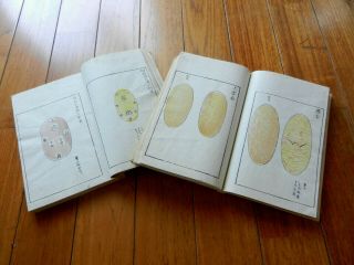 Orig Japanese Woodblock Print Book Set (2 Vols) Official Coin Detector C1830