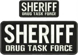 Sheriff Drug Task Force Embroidery Patches 4x10 With Hook On Back