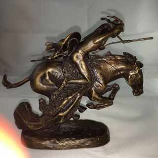 Vintage Bronze Statue Cheyenne Signed by Frederic Remington Approx 5x5.  5 No Base 3