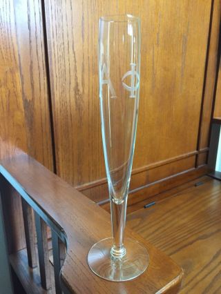 Alpha Phi Sorority Glass Bud Vase With Etched Alpha Phi Greek Letters