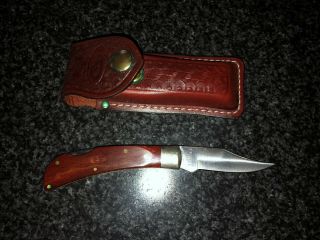 Vintage Case Xx Usa P1051 1/2 L Ssp Wood Handle Pocket Knife With Sheath