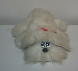 Vintage Newborn Pound Furries Puppy Tonka Stuffed Animal Plush White Dog