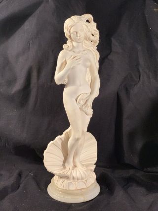 Vintage Birth Of Venus Botticelli Nude Sculpture Statue Marble Base By Giannelli
