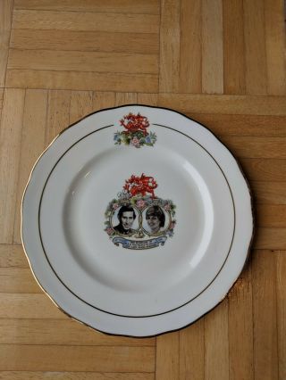 Prince Charles And Lady Diana Wedding Collectible Porcelain Plate By Queen Anne