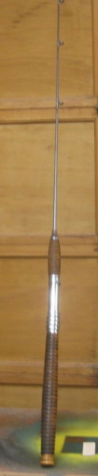 Vintage Steel Rod With Spooled Wood Handle,  54 "