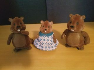 Calico Critters Sylvanian Families Vintage Beaver Family Figures