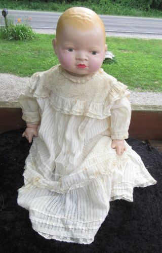 Handmade Grace Putnum Bye - Lo Bisque Baby 19 " Doll Bisque Head/limbs Cloth Body