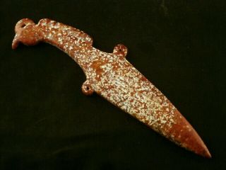 6.  9 Inches Special Chinese Old Jade Shang Phoenix Dagger B108 4