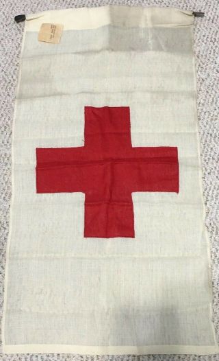 Red Cross Flag Linen 31” X 16” Leather Straps,  3.  6 Oz Stock 8345 - 00 - 249 - 6250