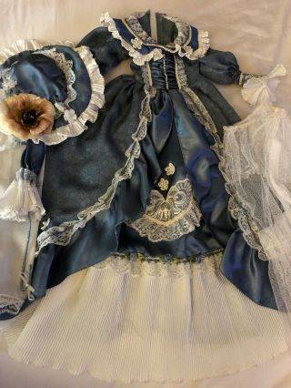Vintage Doll Boudoir Victorian Style Doll Dress 6 Piece Outfit For 22 " Doll