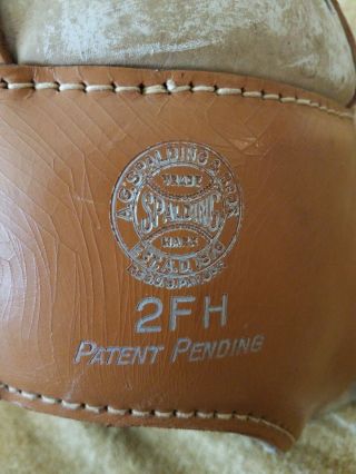 Vintage Spalding Leather Helmet 2FH Model Size Medium w/ Chinstrap Very Rare 5