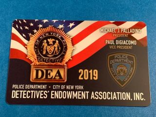 2019 Nypd Dea Detective Card " 100 Authentic "