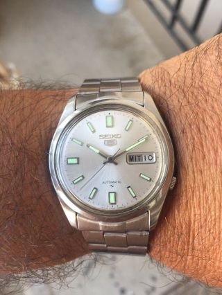 Vintage Seiko 5 Automatic 7009 - 8210 17 Jewels Orologio Montre Uhren Watch