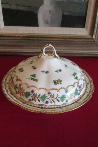 Antique Hammersley / T Goode Porcelain Lidded Muffin Dish - 4809
