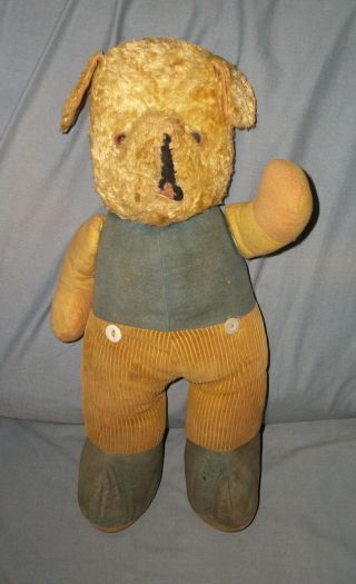 Vtg Homeless Teddy Bear Christmas Classic Plush Stuffed Animal Toy Carnival Old