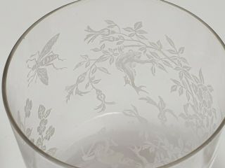 4 Handblown Glasses Engraved With Scenes Of Frogs & Monkey After Kawanabe Kyosai 6