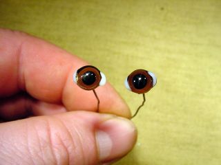 A Pair Vintage Solid Glass Eyes Size 8 Mm For Teady Bear Or Doll Age 1910 A 55