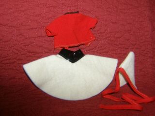 BETSY McCALL: Vintage Skating Outfit; White Felt Skirt,  Red Jacket,  & White Hat 2