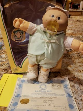 Vintage Cabbage Patch Kids Doll Preemie 1985 - Boy/march Of Dimes -
