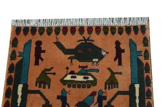 hand made afghan war rugs,  war rugs,  vintage pictorial rugs size 76 cm x 62 cm 3