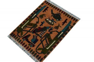 hand made afghan war rugs,  war rugs,  vintage pictorial rugs size 76 cm x 62 cm 4