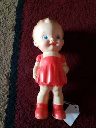 Vintage 1950’s The Sun Rubber Co. ,  8” Baby Doll,  Ruth E.  Newton Red Dress