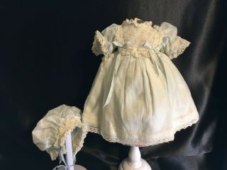 Antique Styled Doll Dress Made W Antique Fabrics