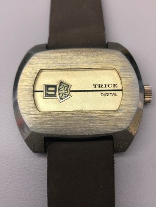 Vintage Trice Digital Swiss Jump Hour Watch Inc.  Parts Repair