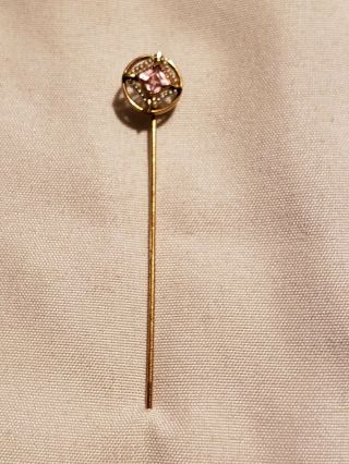 Antique 14kt Gold Seed Pearl Hat Pin