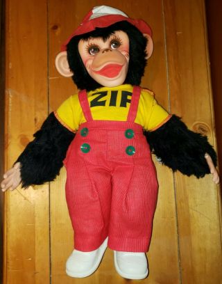 16 " Vintage Rushton Plush Howdy Doody Show Zippy The Chimp Zip Monkey Doll