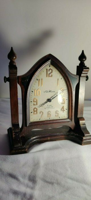 Antique Vintage Haven 8 Day Mantel Clock Brass Numbers (not)