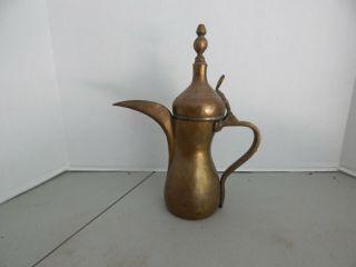 Vintage Arabic Middle Eastern Turkish Brass Coffee Dallah Tea Pot 11
