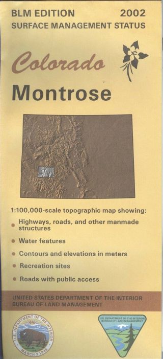 Usgs Blm Edition Topographic Map Colorado Montrose 2002