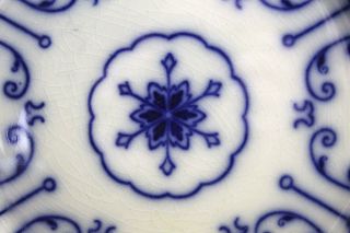 Antique Conway Flow Blue Semi Porcelain Wharf Round Plate 2