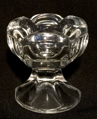 Antique Open Salt,  Pedestal,  Clear Glass,  Nr