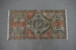 Antiques Handmade Small Carpet Vintage Home Decor 17.  7 X 34.  3 Inch Turkish Rug