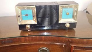 Vintage Antique Automatic Cl - 100 Am Clock Tube Radio Art Deco Parts/repair