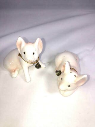 Vintage Antique Collectible Enesco Piglet Pig Salt And Pepper Shakers