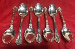 Set Of 7 Gorham Solid Sterling Silver Chantilly Pattern Teaspoon Spoon 5 7/8”