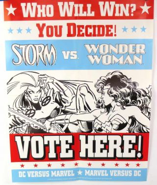 Vote Dc / Marvel Storm Vs Wonder Woman 1995 Promo Poster 22 " X 17 "