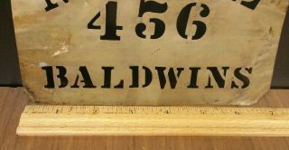Fancy Maine 456 Bladwins Brass Apple Box Crate Stencil Vintage Sign Advertising 3