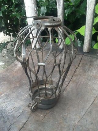 Antique Light Bulb Cage Socket Holder Vintage Industrial Lamp Parts