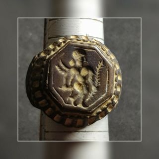 Wonderful Old Roman Antique Bronze Intaglio Ring