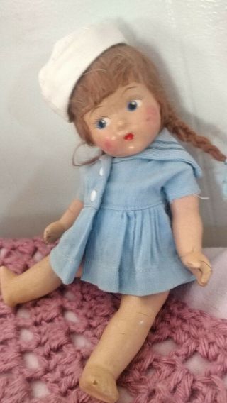 Vintage Vogue Ginny Doll 1940,  S Tootles Composition 8 " Strung