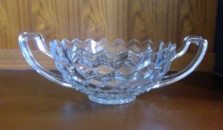 Antique Fostoria American Handled Trophy Bowl Clear - Blacklight