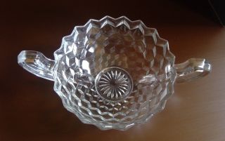 Antique Fostoria American Handled Trophy Bowl Clear - Blacklight 2
