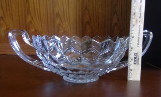 Antique Fostoria American Handled Trophy Bowl Clear - Blacklight 8