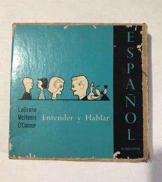Vintage 1961 Entender Y Hablar Espanol Boxed 10 Vinyl Records To Learn Spanish
