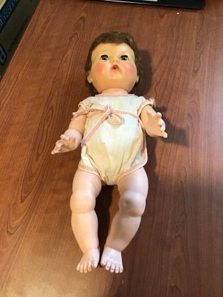 Vintage American Character Tiny Tears Baby Doll 15”.  Vinyl